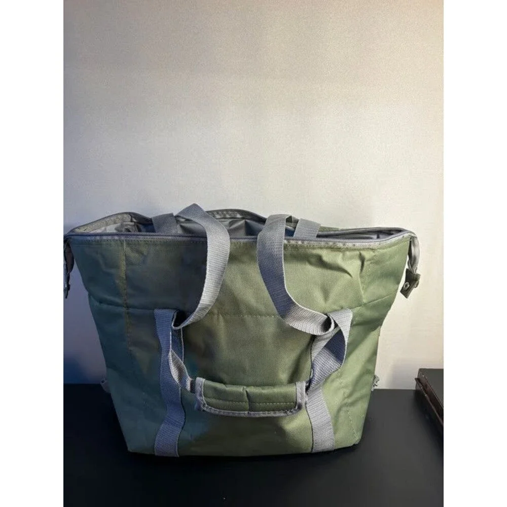 Sierra Club Insulated Cooler Tote Bag Green Grey Zip Top Carry Handles